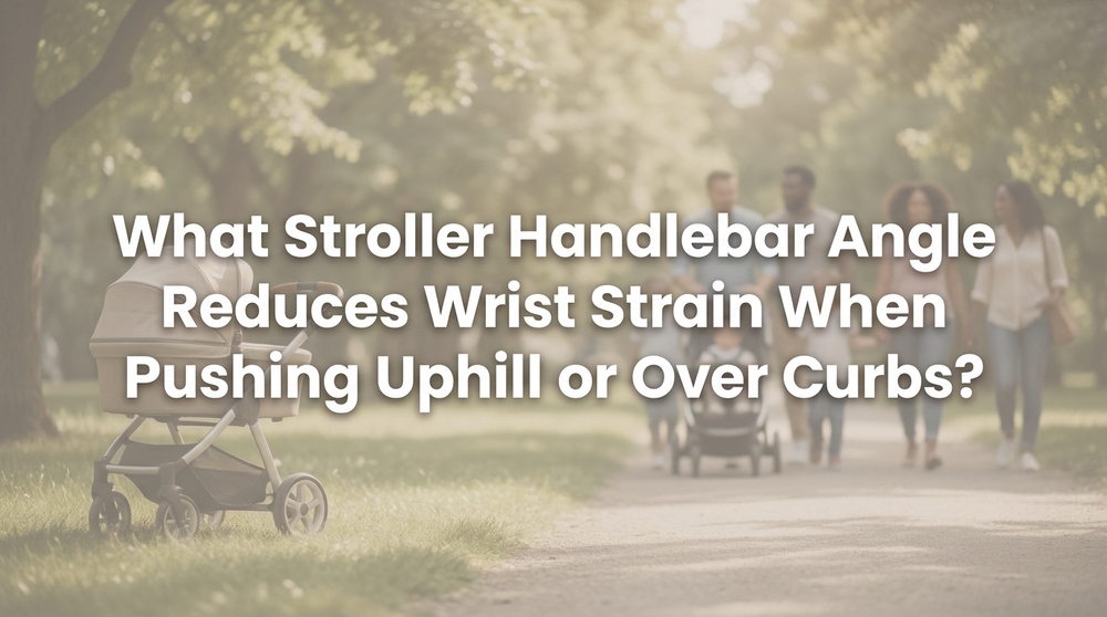 Parent pushing stroller uphill with proper wrist position