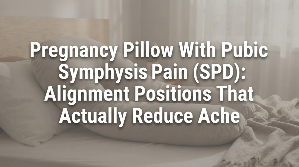 Pregnant woman resting comfortably on her side with pregnancy pillow support