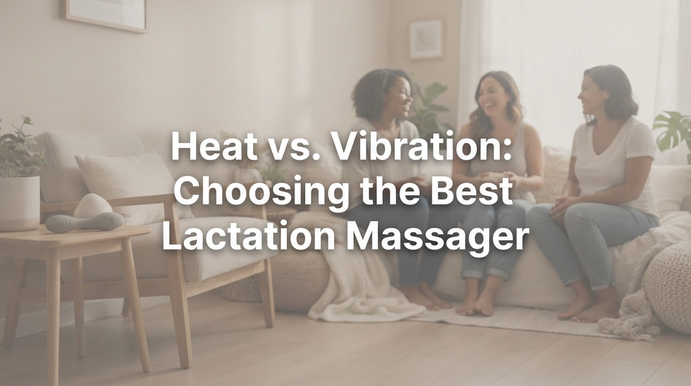 Visual comparison of heat therapy and vibration therapy for lactation comfort