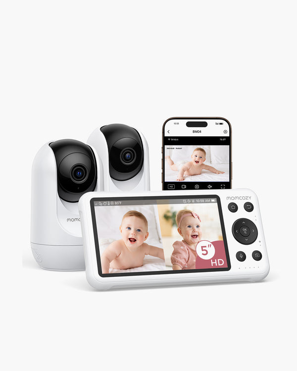 Moniteur bébé intelligent Momcozy 5 pouces double mode avec 2 caméras – BM04