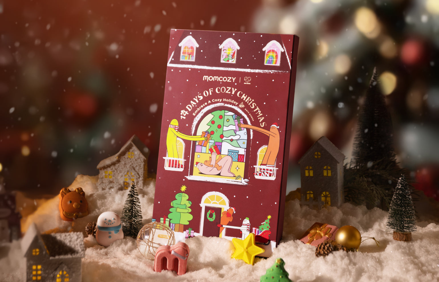 Momcozy & BIG HUGS Christmas Bath Bombs Countdown Calendar Mystery Box (14 Pcs)
