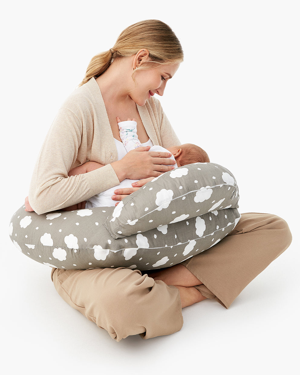 Nursing Pillow with Organic Fabric + Waterproof Cover (New)