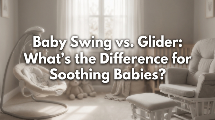 Baby swing showing side-to-side arc motion in a modern living room