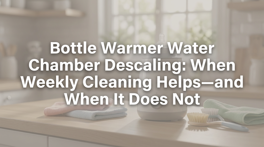 Bottle warmer water chamber showing mineral scale buildup