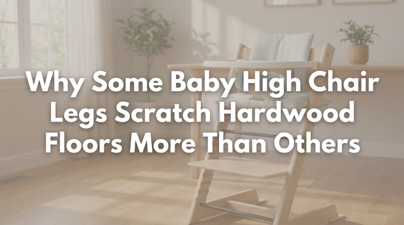 Comparison diagram of different high chair foot materials on hardwood