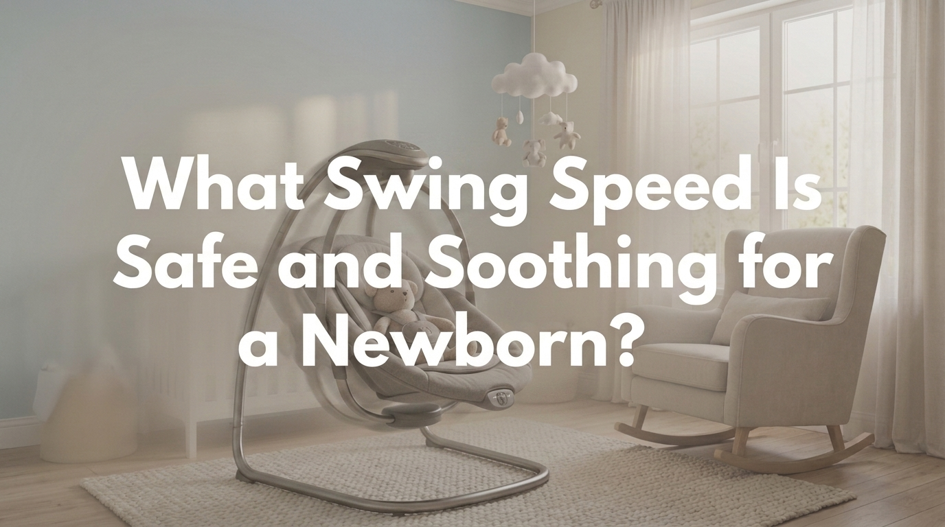 Diagram showing correct newborn positioning and support in reclined swing seat