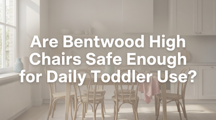 Diagram showing high chair safety features including harness and stable base
