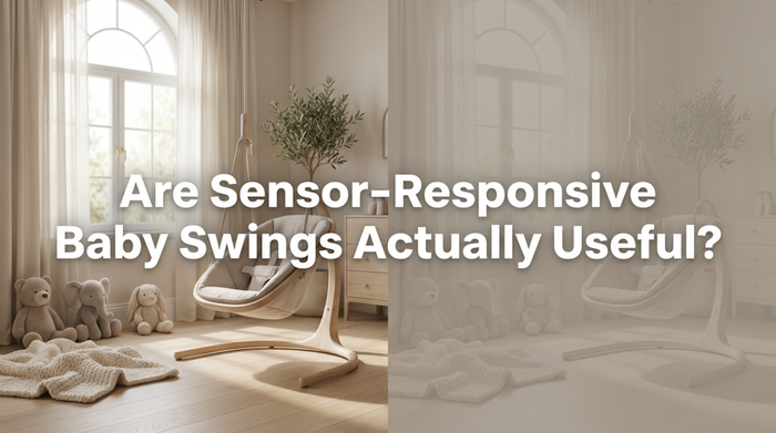 Diagram showing how sensor detects crying and adjusts swing motion