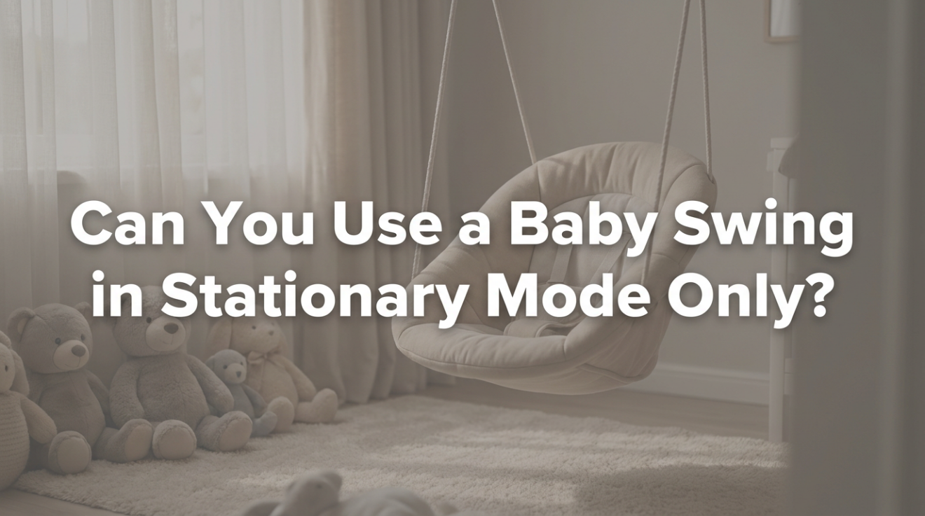 Illustration comparing a moving baby swing and a stationary baby swing