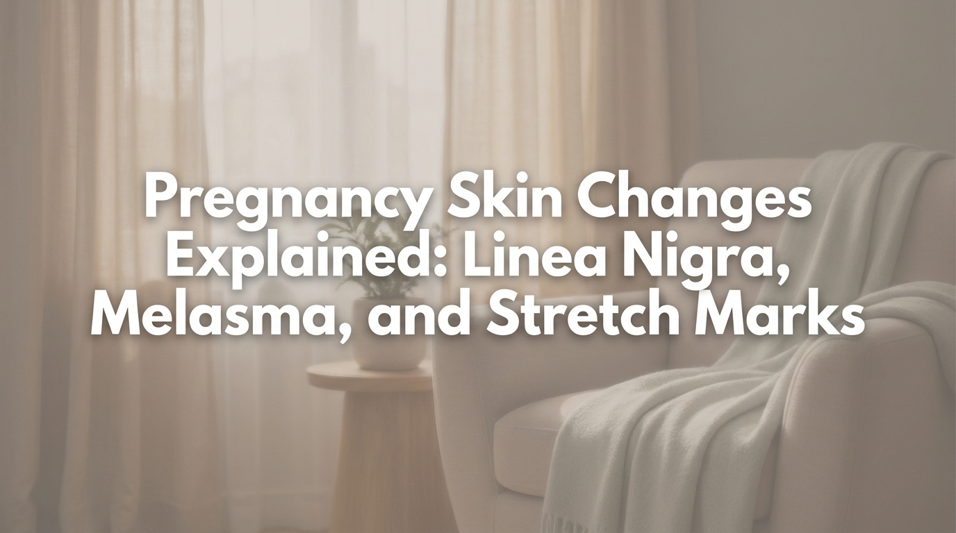 Infographic showing how pregnancy hormones affect skin changes