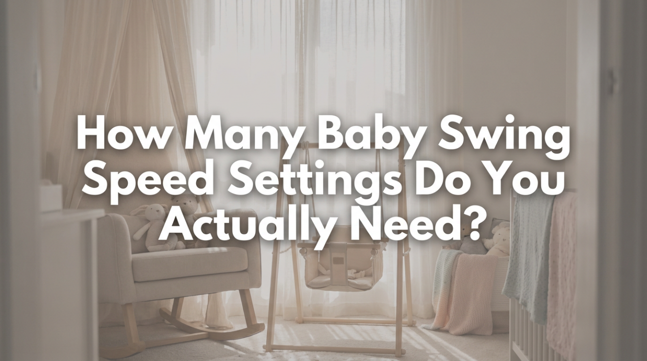 Infographic showing three main baby swing speed settings for different soothing needs