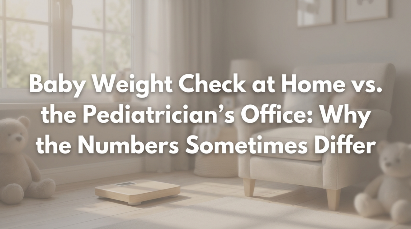 Medical professional weighing baby on calibrated pediatric scale in clinical setting