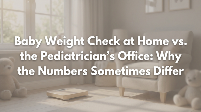 Medical professional weighing baby on calibrated pediatric scale in clinical setting