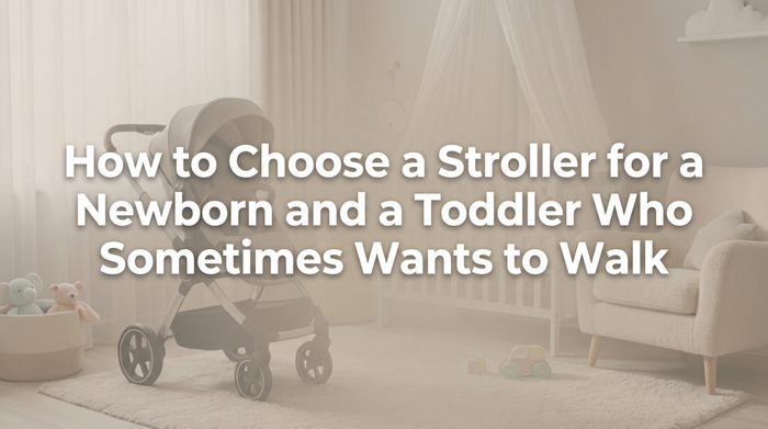 Newborn lying flat in fully reclined stroller seat