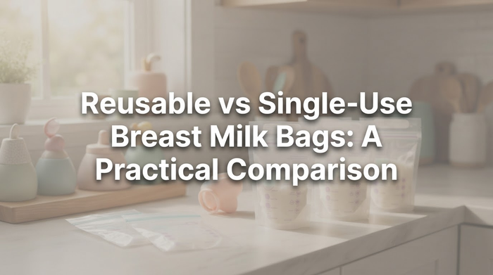 Organized breast milk storage bags neatly arranged in a freezer drawer