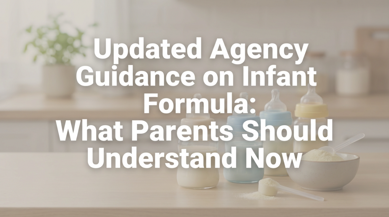 Parent preparing baby formula bottle in soft morning light