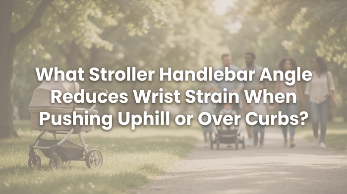 Parent pushing stroller uphill with proper wrist position