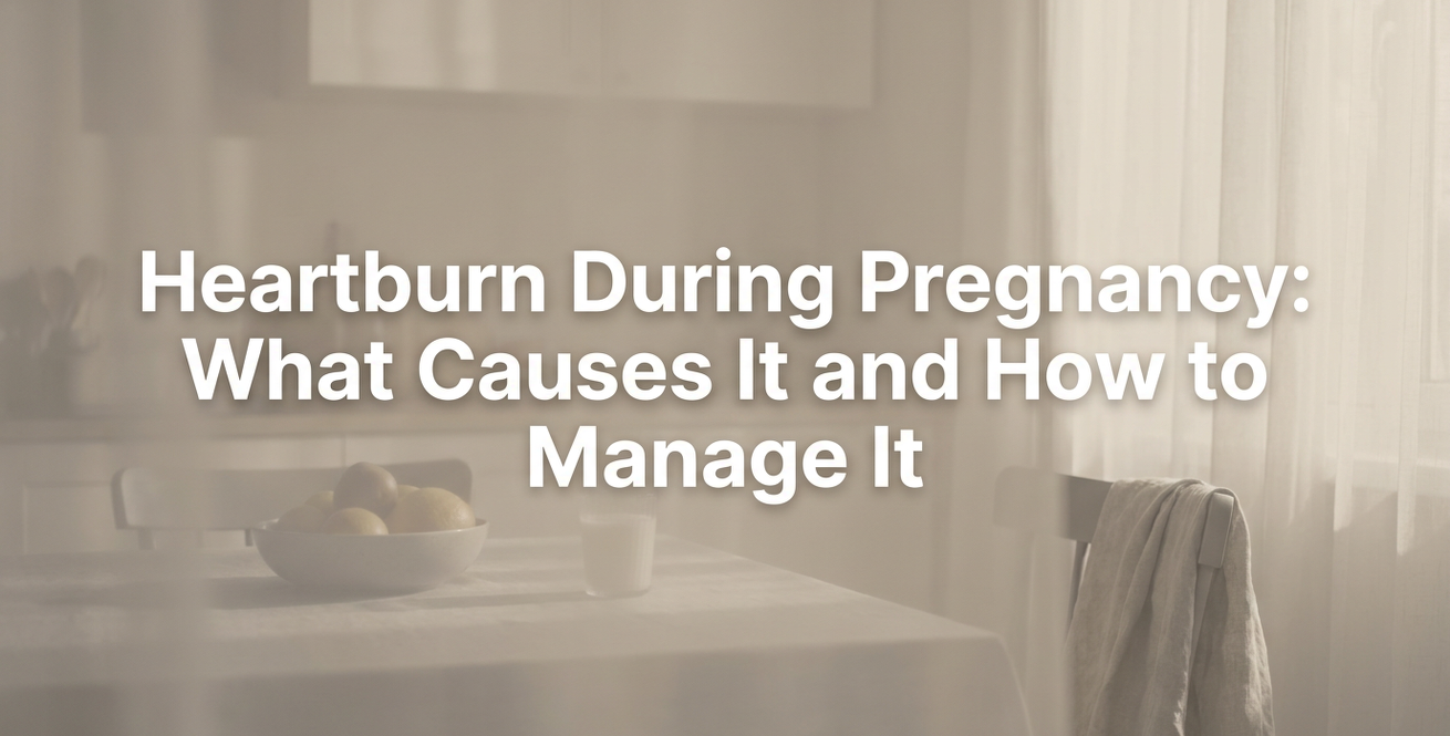 Pregnant woman experiencing heartburn while resting at night