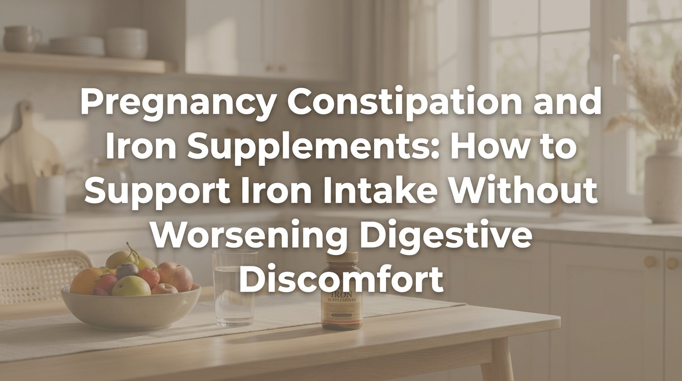 Simplified digestive system illustration showing slowed movement during pregnancy