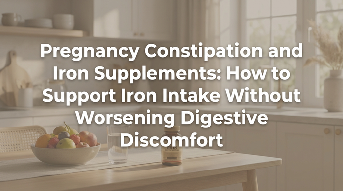 Simplified digestive system illustration showing slowed movement during pregnancy