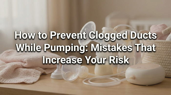 Simplified illustration showing a blocked milk duct area in the breast