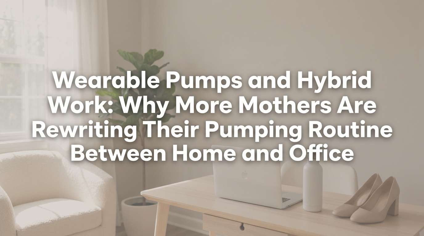 Split scene showing mother pumping at home versus searching for space at office