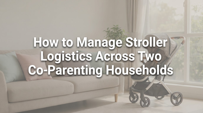 Two households connected by a shared stroller coordination system