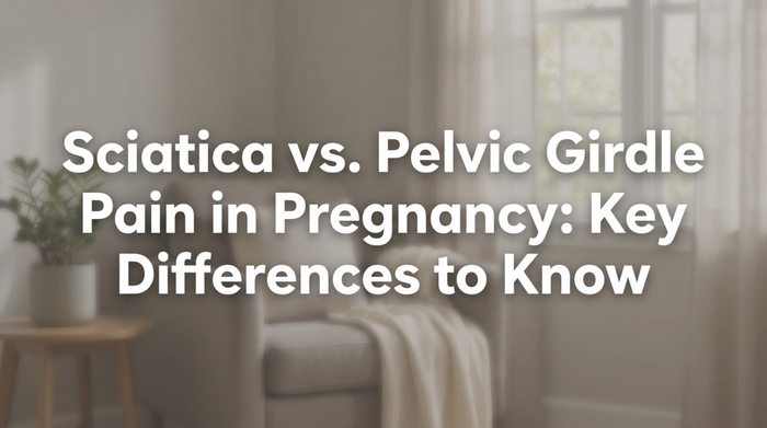 Visual comparison of pelvic girdle pain versus sciatica triggers and symptoms