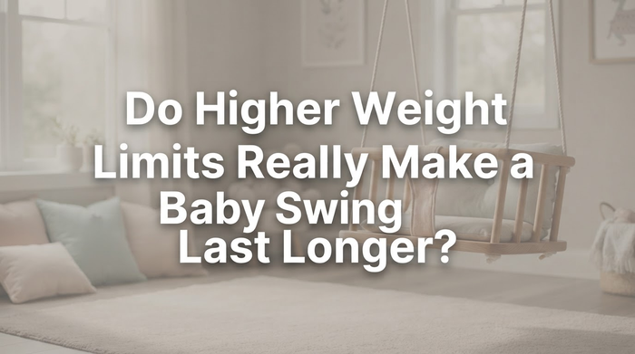 Visual representation comparing weight limits and developmental milestones for baby swings