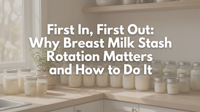 Visual timeline showing milk bottle rotation by date order