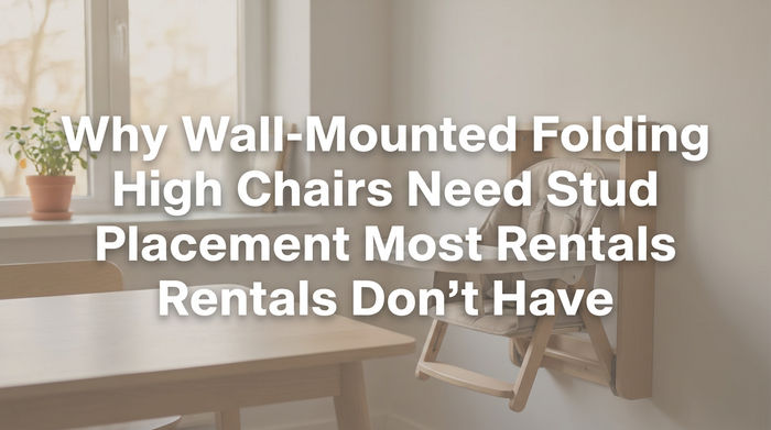Wall-mounted high chair bracket showing mounting points and wall structure