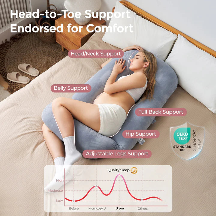 Pregnancy Comfort Bundle:  Stretch Mark Cream, Pregnancy Pillow