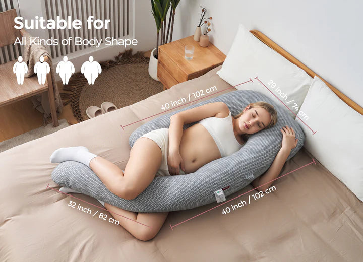 Pregnancy Comfort Bundle:  Stretch Mark Cream, Pregnancy Pillow