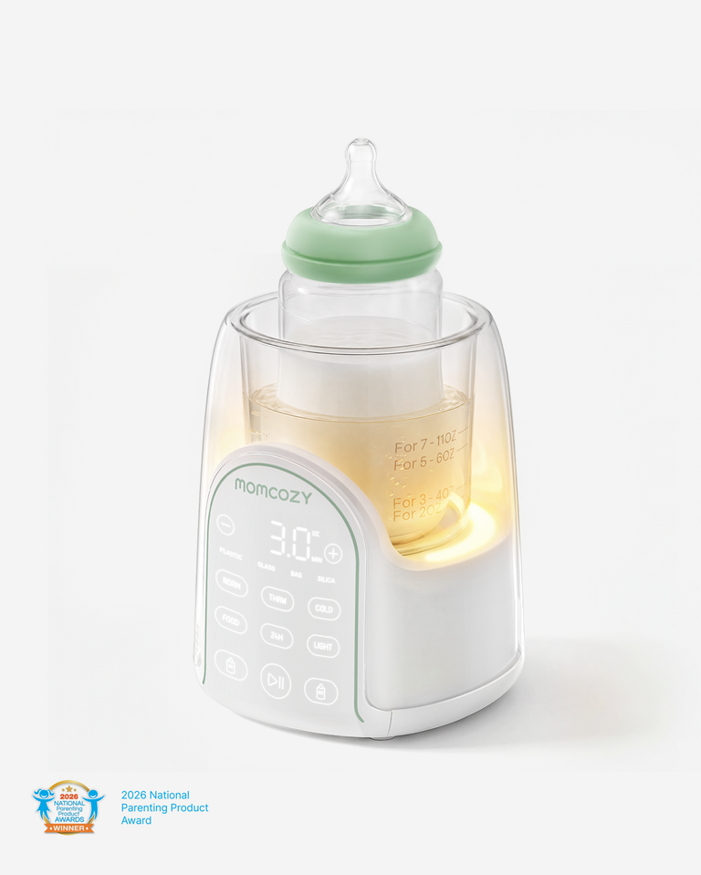Momcozy NightPro baby bottle warmer with nightlight display for fast night feeding