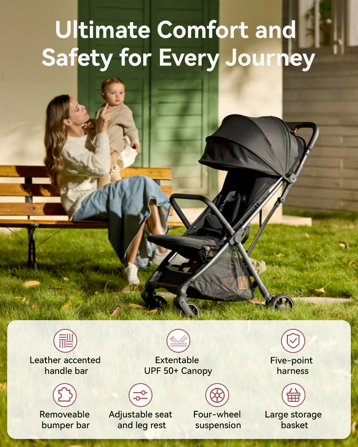 best travel stroller with large canopy Momcozy Momcozy Lightweight Travel Stroller: One-Hand Fold & Carry-On Ready