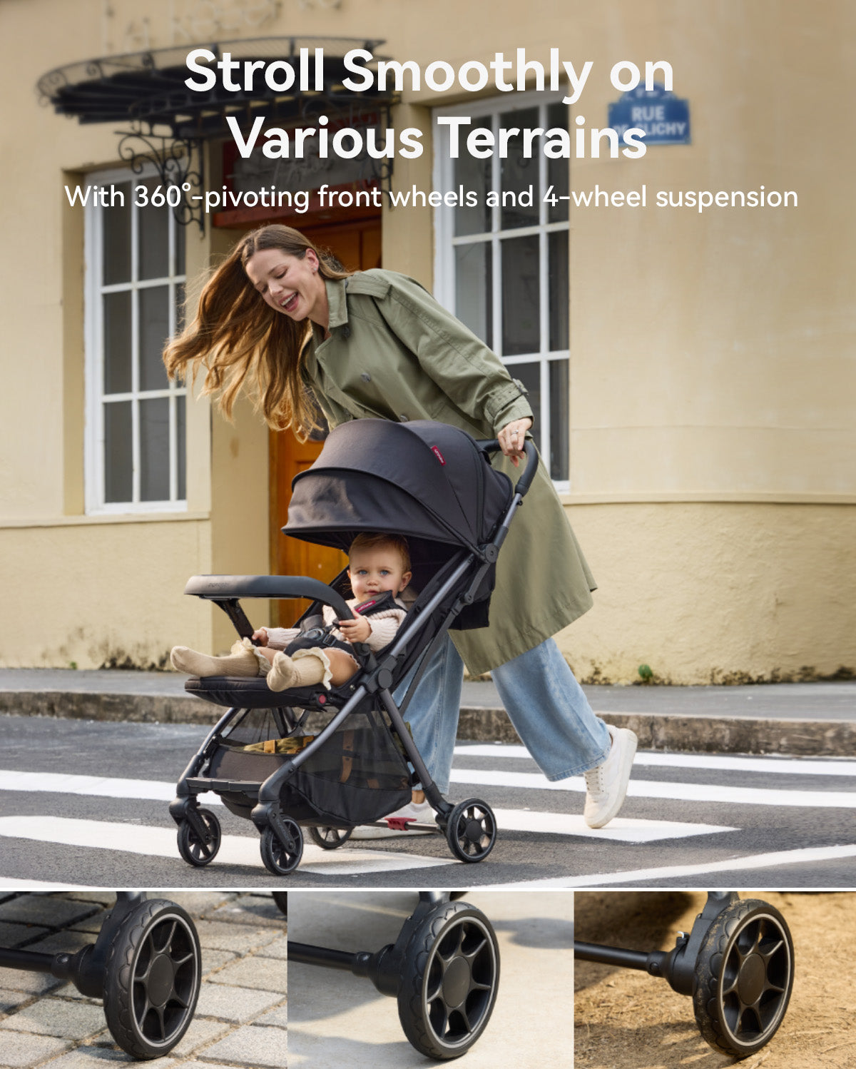 Momcozy Lightweight Travel Stroller: One-Hand Fold & Carry-On Ready