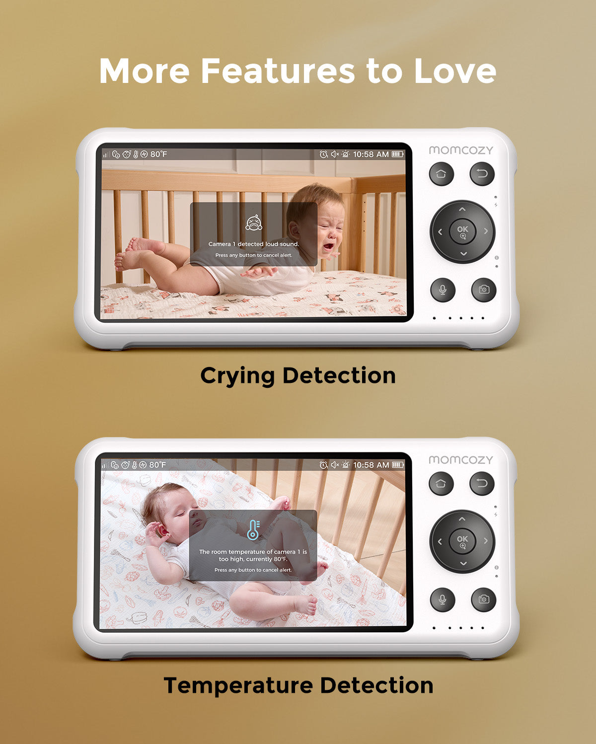 summer infant monitor change to fahrenheit Momcozy 5-Inch Dual-mode Smart Baby Monitor-BM04