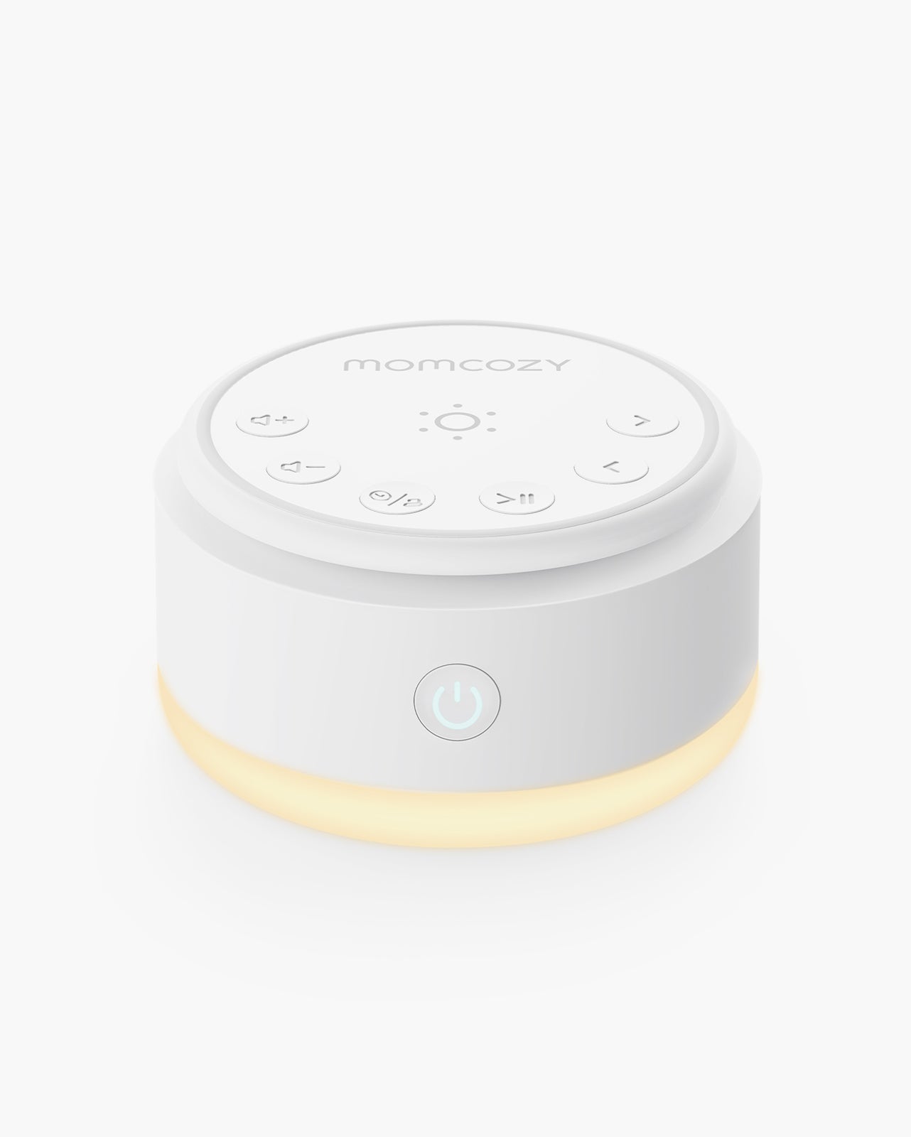 Momcozy Baby Sound Machine - Portable and compact white sound machine with warm light for better sleep.