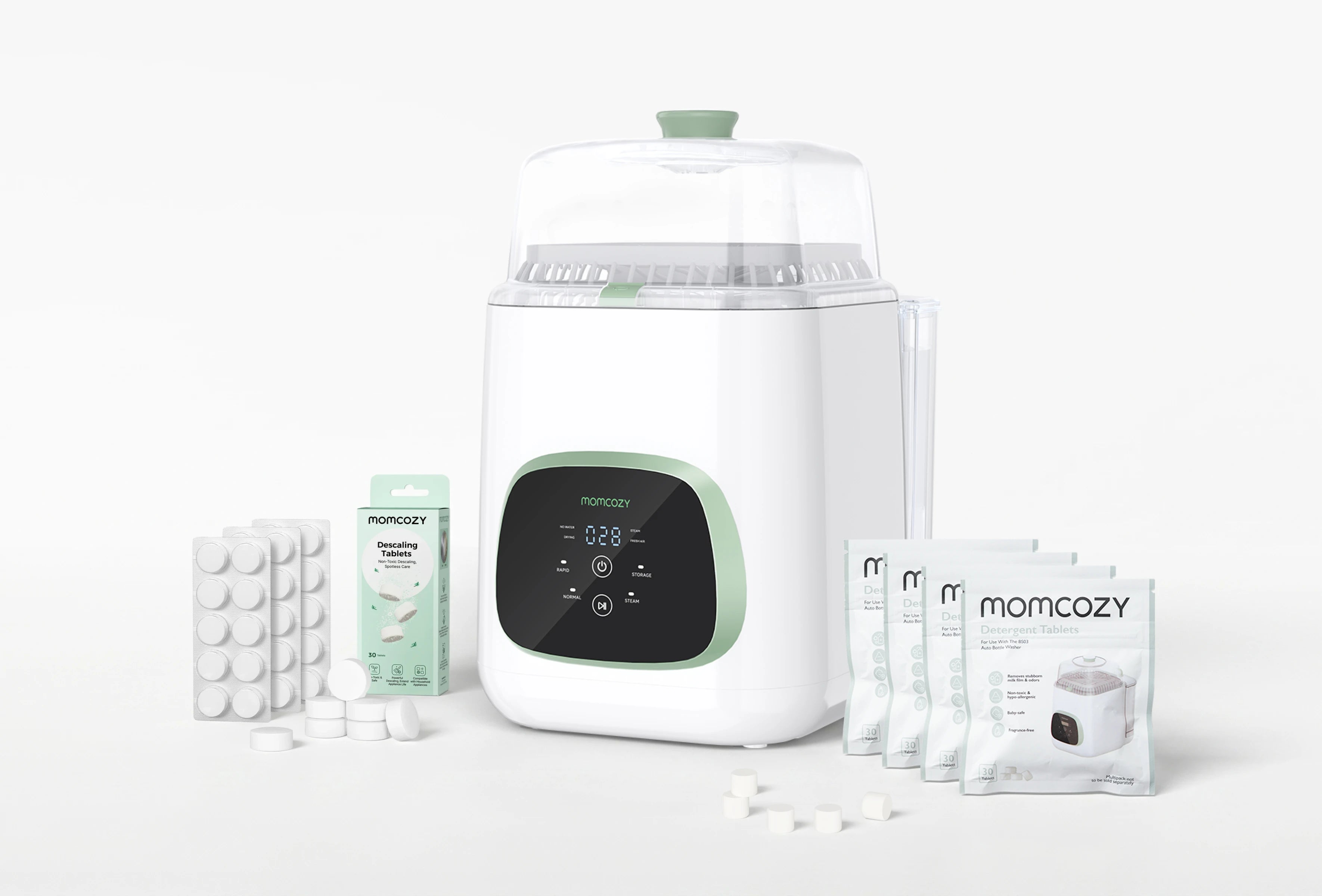 Cleaning Bundle: KleanPal Pro Baby Bottle Washer + 120 Cleaning & 30 Descaling Tablets
