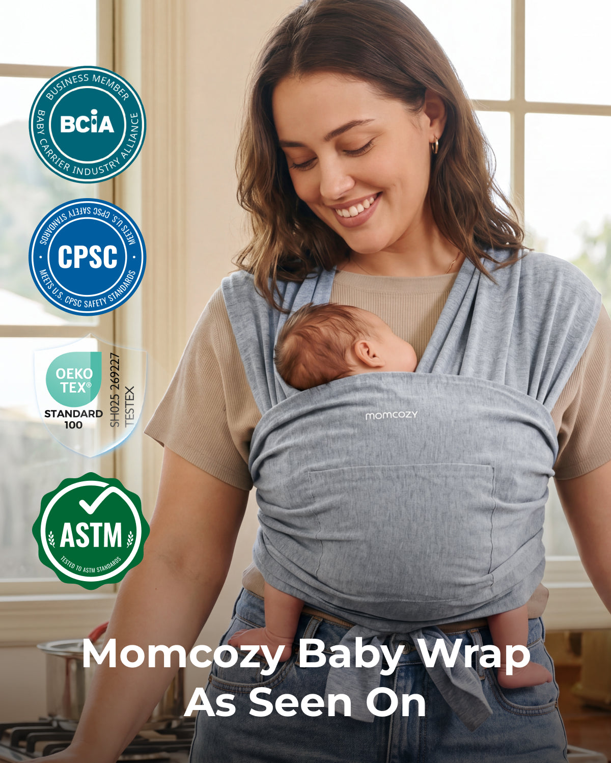 Easy to Wear Hands Free - Baby Wrap Carrier