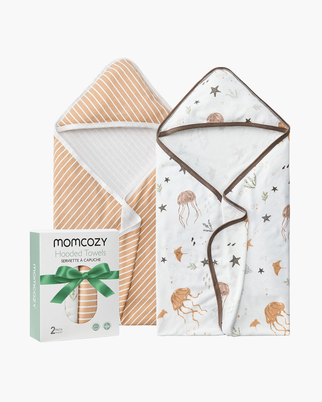 Momcozy Baby Hooded Towel - Ocean Whimsy (2-Pack)