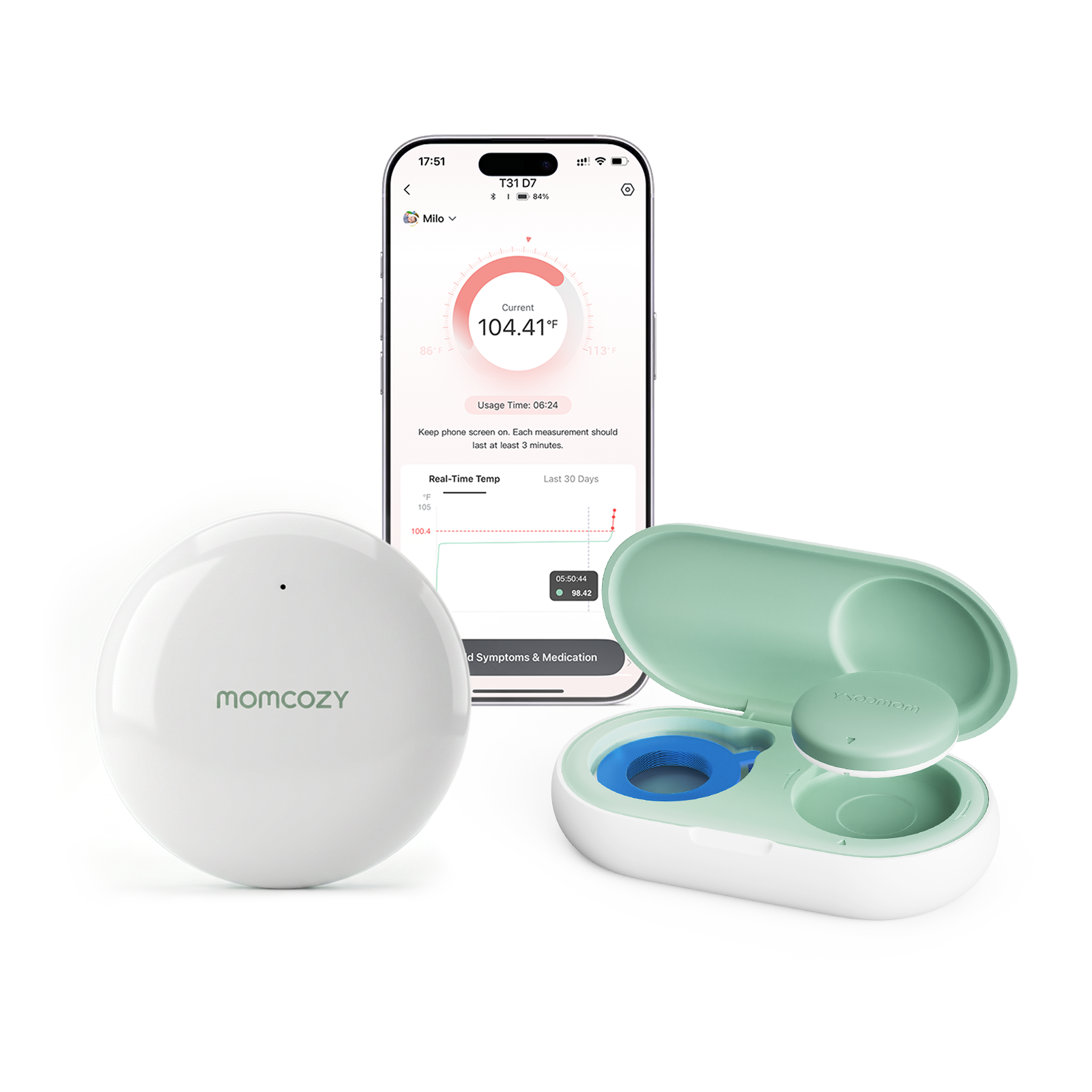 Momcozy Smart Wearable Baby Thermometer & Signal Booster Set