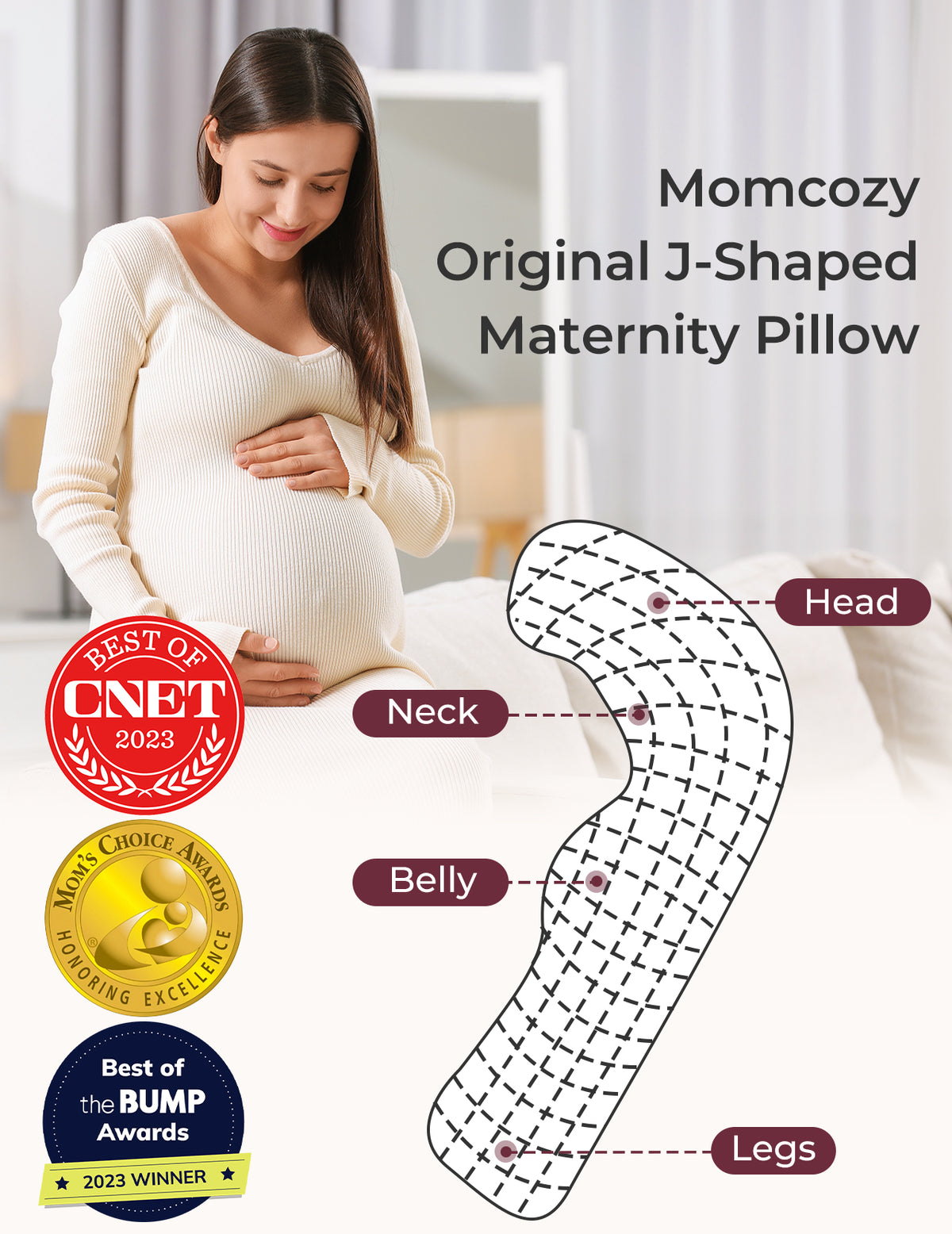 J Shaped Maternity Body Pillow