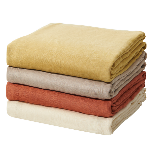 Momcozy Softness Swaddle Blankets -  Retro Red Brown (4 Pack)