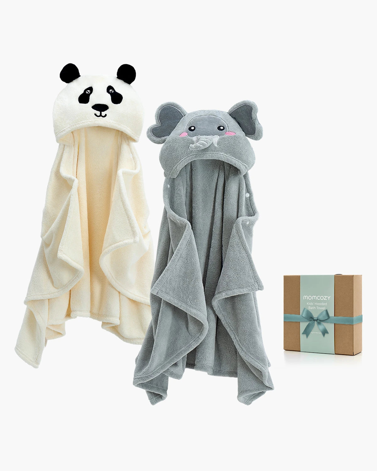 MOMCOZY mit Kapuze -Babybadetuch - freundlicher Panda