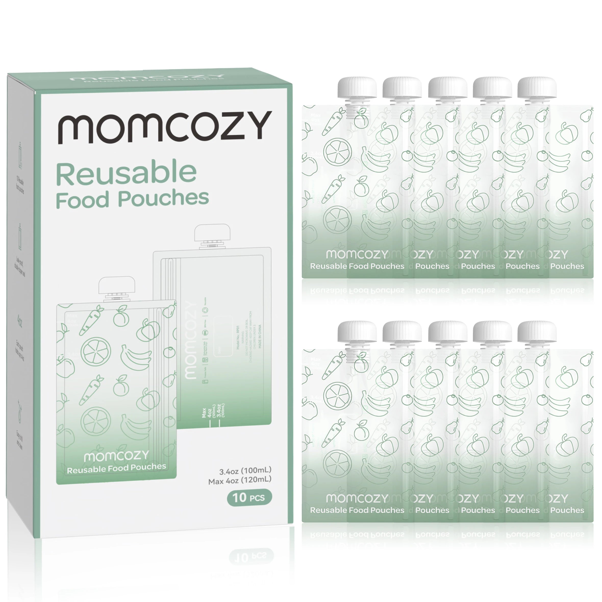 Momcozy Reusable Baby Food Pouches, 10 packs
