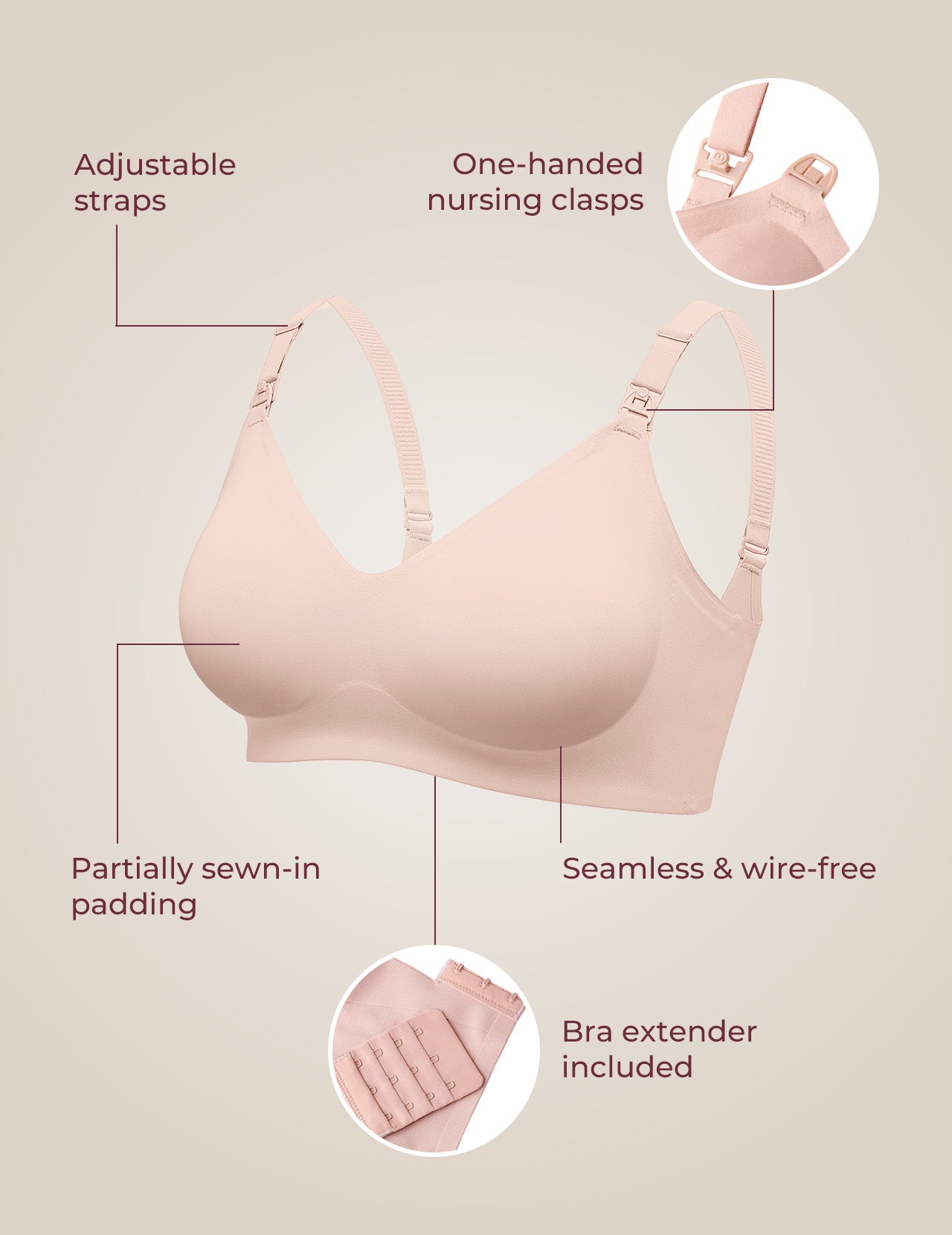 Soutien-gorge d’allaitement ultra doux sans coutures – YN21