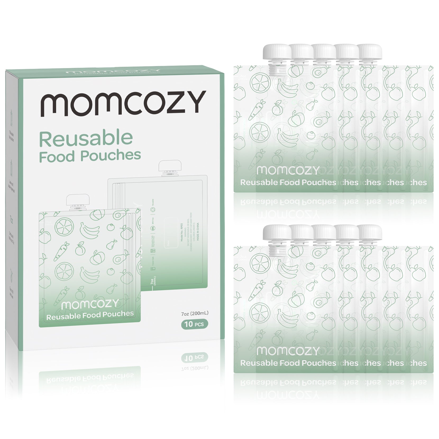 Momcozy Reusable Baby Food Pouches, 10 packs