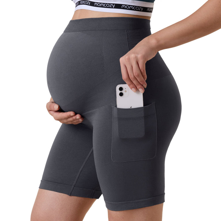 Translation missing: de.Momcozy Women's 6" Over Belly Maternity Biker Shorts with Pockets