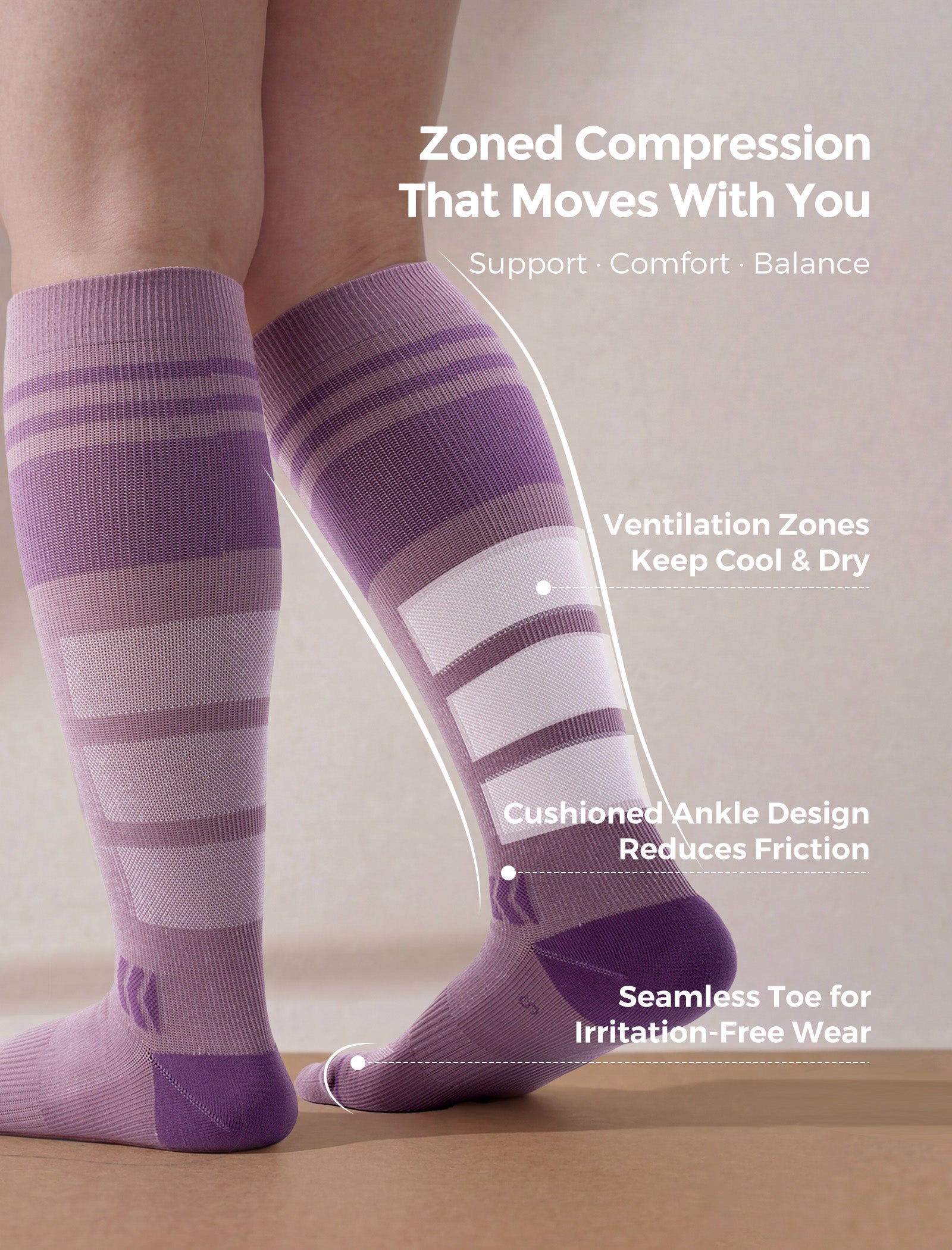 Pregnancy Essential Bundle：Pregnancy Ball & Wide Calf Compression Sports Socks